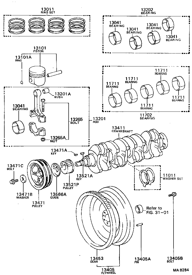 thumbnail image 2 of 4Y Toyota Forklift Cylinder Head Bolt Kit – 10 Piece Head Bolt Set NEW 2 of 6